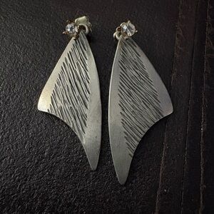 Vintage Chic Stamped Pewter Textured Earrings